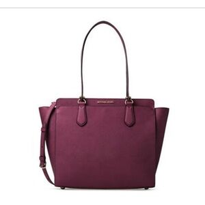 Michael Kors Burgundy Leather Dee Dee Convertible Tote